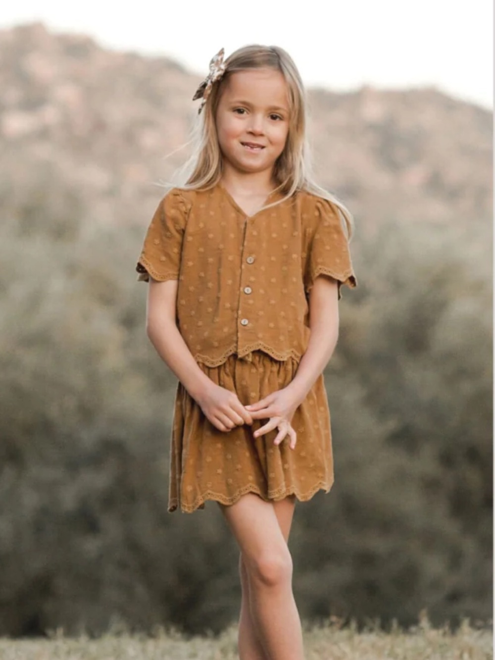 Rylee & Cru Brass Mae Top & Skirt - Kids Size 10/12